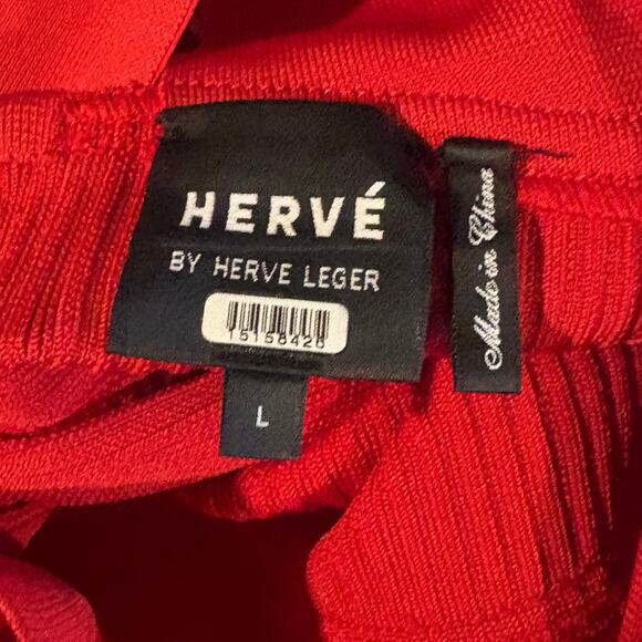 Hervé By Hervé Léger High Neck Bandage Dress Size Large - Picture 9 of 9